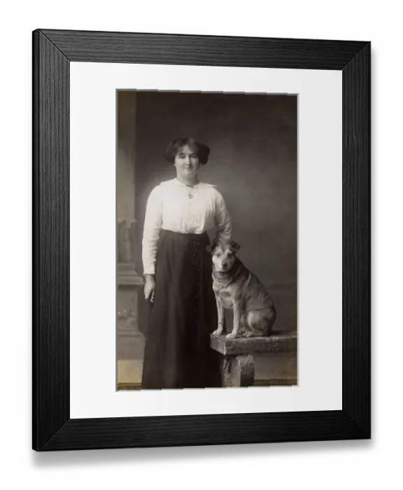 Framed Print : Woman with dog Framed Print : Woman with dog