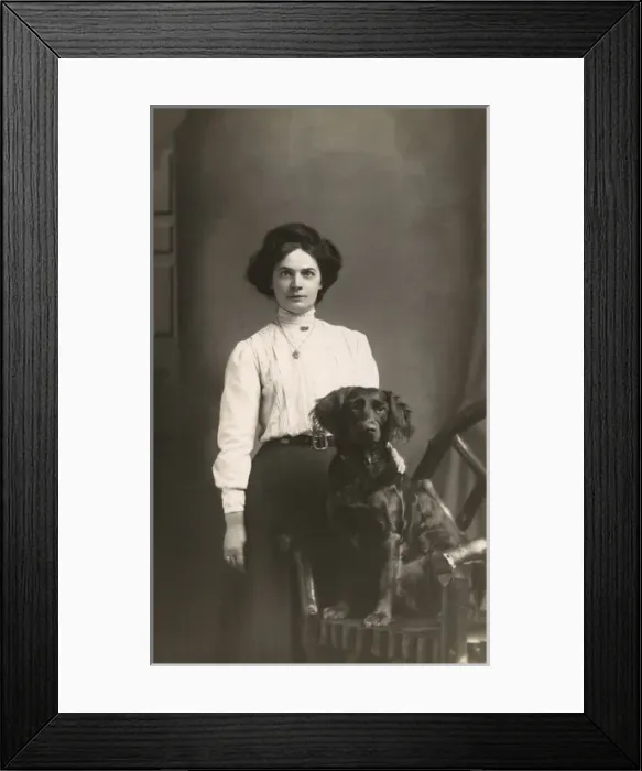 Framed Print : Woman with Cocker Spaniel Framed Print : Woman with Cocker Spaniel