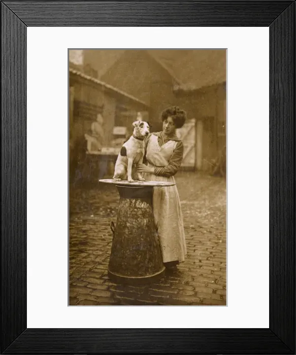 Framed Print : Woman with Terrier Framed Print : Woman with Terrier