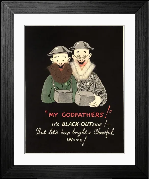 Framed Print : WW2 Christmas card, Blackout Framed Print : WW2 Christmas card, Blackout
