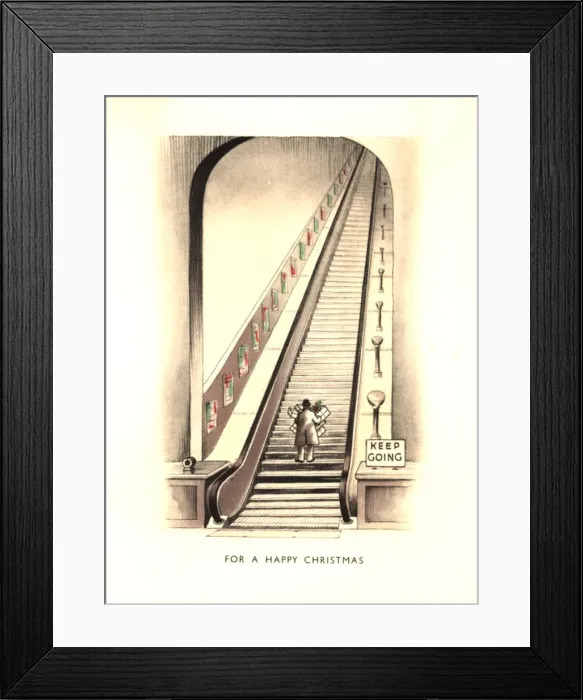 Framed Print : WW2 Christmas card, Keep Going Framed Print : WW2 Christmas card, Keep Going