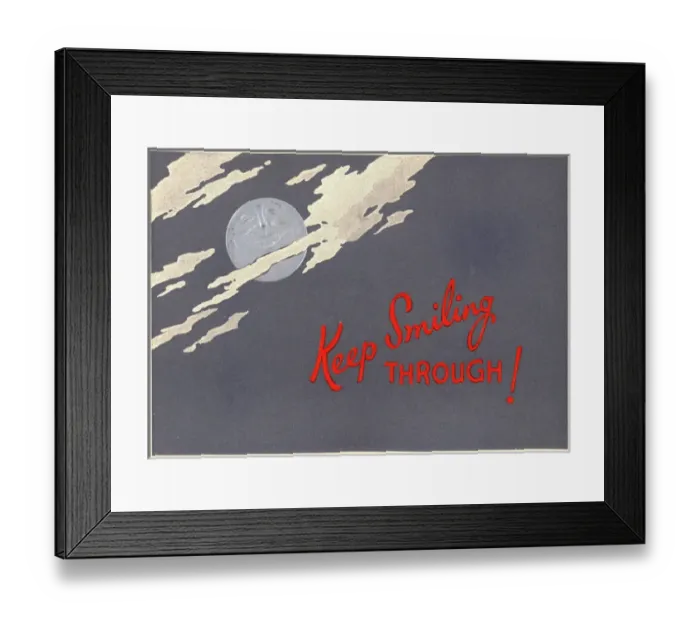 Framed Print : WW2 Christmas card, Keep Smiling Through Framed Print : WW2 Christmas card, Keep Smiling Through