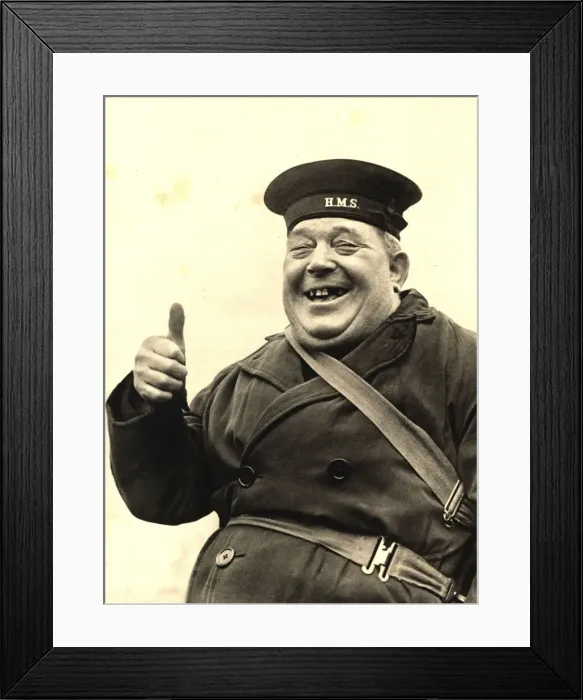 Framed Print : WW2 Christmas card, jolly sailor Framed Print : WW2 Christmas card, jolly sailor