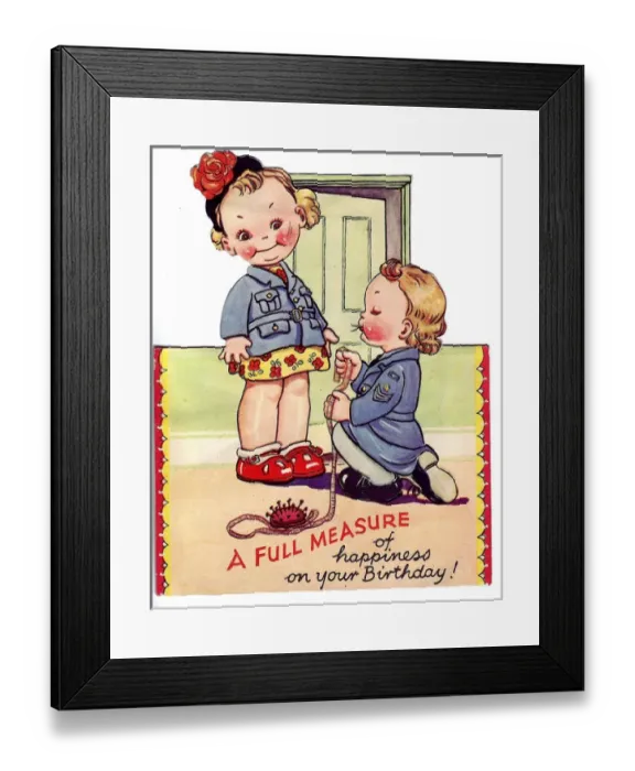 Framed Print : WW2 birthday card, WaF Framed Print : WW2 birthday card, WaF