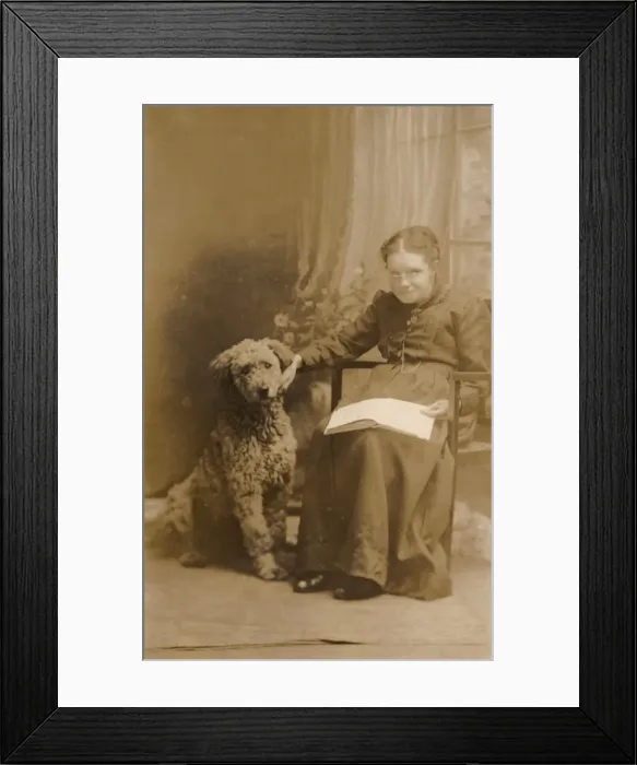 Framed Print : Woman with Terrier Framed Print : Woman with Terrier