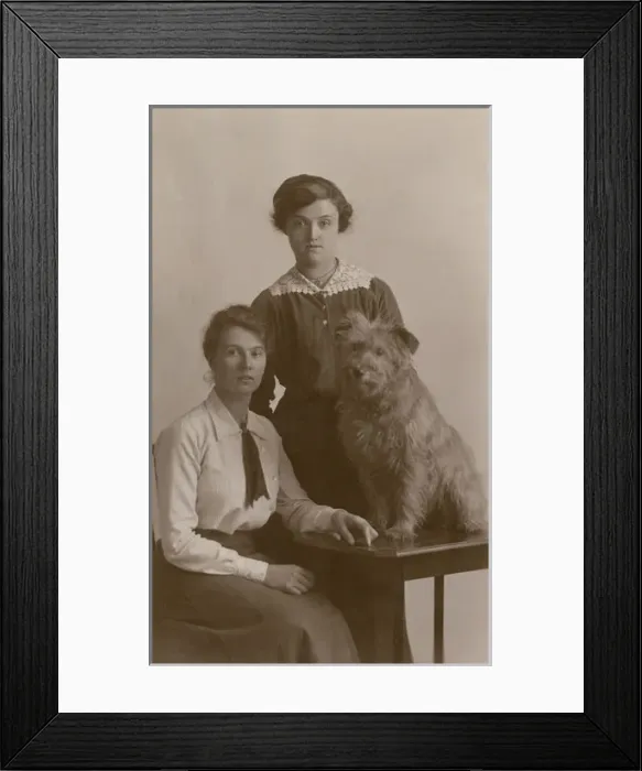 Framed Print : Women with dog Framed Print : Women with dog