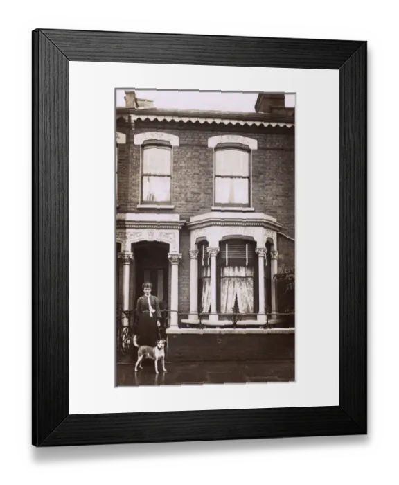 Framed Print : Woman with dog Framed Print : Woman with dog