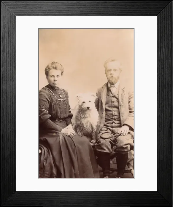 Framed Print : Couple with dog Framed Print : Couple with dog