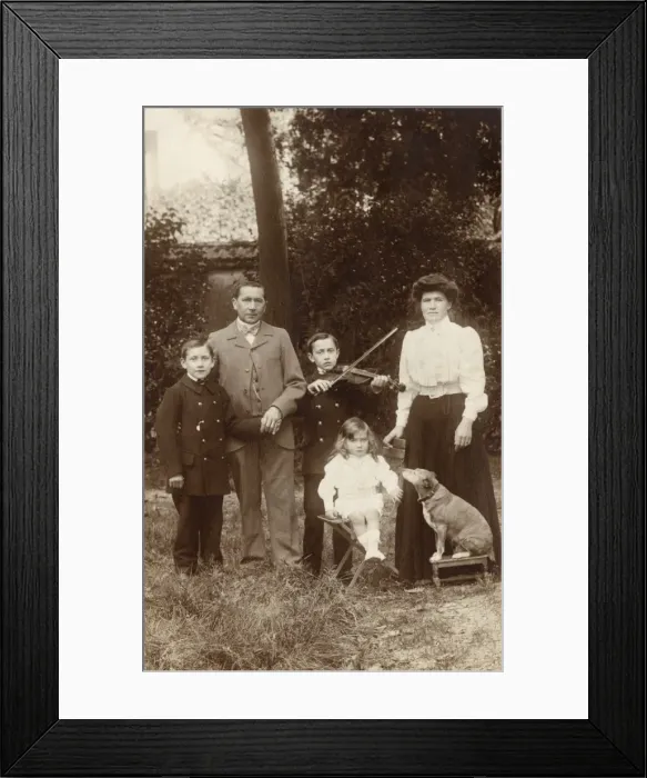 Framed Print : Family with a dog Framed Print : Family with a dog
