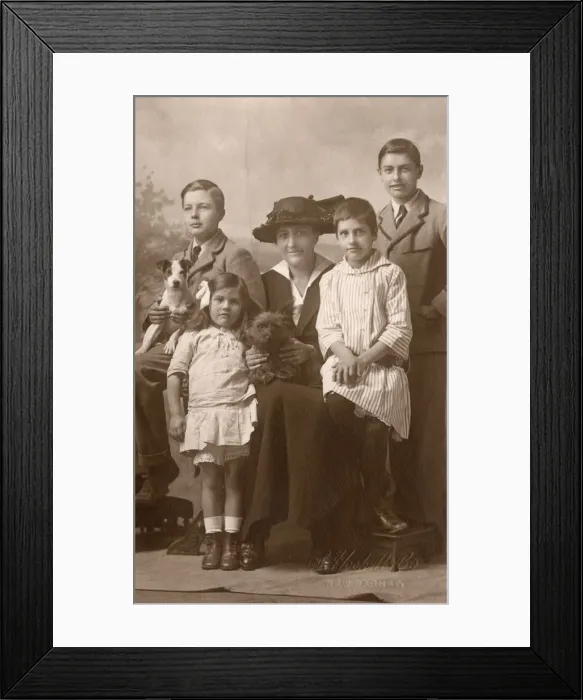 Framed Print : Family with two dogs Framed Print : Family with two dogs