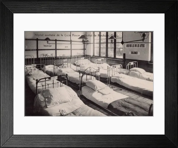 Framed Print : Auxiliary Red Cross hospital, Ghent, Belgium, WW1 Framed Print : Auxiliary Red Cross hospital, Ghent, Belgium, WW1