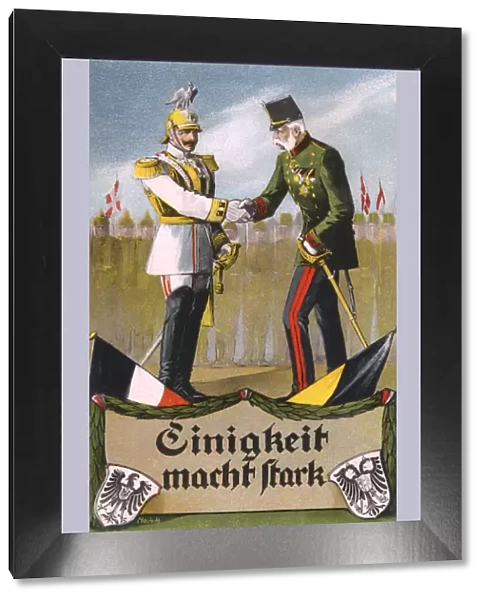 German propaganda postcard, two Kaisers, WW1