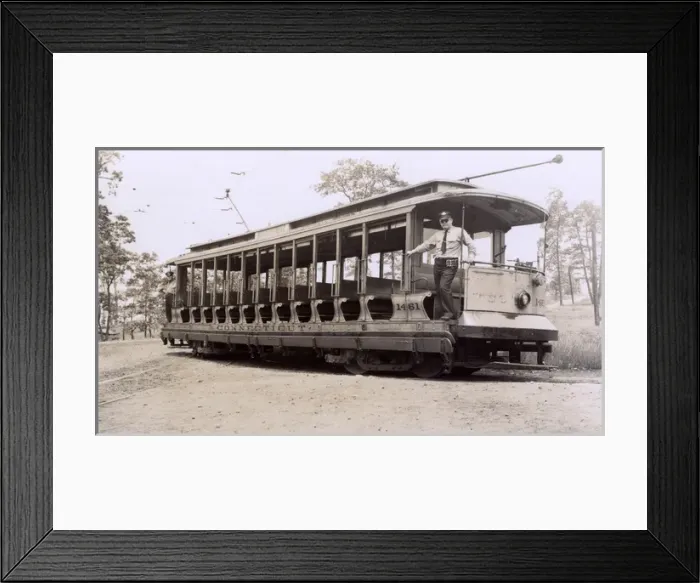 Framed Print : Tramcar at Lighthouse Point, New Haven, Connecticut, USA Framed Print : Tramcar at Lighthouse Point, New Haven, Connecticut, USA