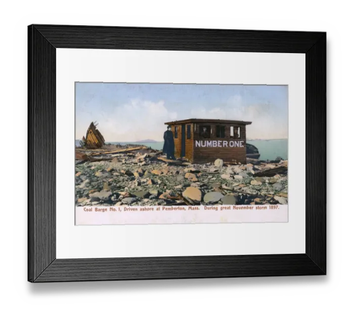 Framed Print : Coal barge wreck, Pemberton, Massachusetts, USA Framed Print : Coal barge wreck, Pemberton, Massachusetts, USA