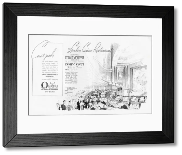 Framed Print : An artists impression of the London Casino restaurant Framed Print : An artists impression of the London Casino restaurant