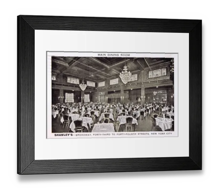 Framed Print : Interior view of the main dining room at Shanleys, New York Framed Print : Interior view of the main dining room at Shanleys, New York