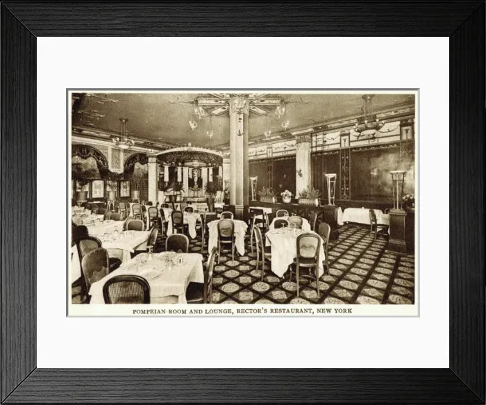 Framed Print : A view of the Pompeian room and lounge at Rectors Restauran Framed Print : A view of the Pompeian room and lounge at Rectors Restauran