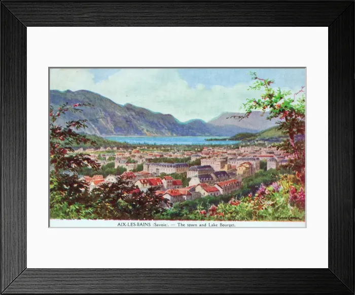 Framed Print : A view of Aix Le Bains and Lake Bourget Framed Print : A view of Aix Le Bains and Lake Bourget
