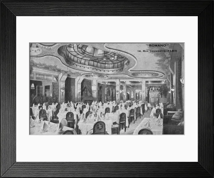 Framed Print : An interior view of restaurant Romano, Paris Framed Print : An interior view of restaurant Romano, Paris