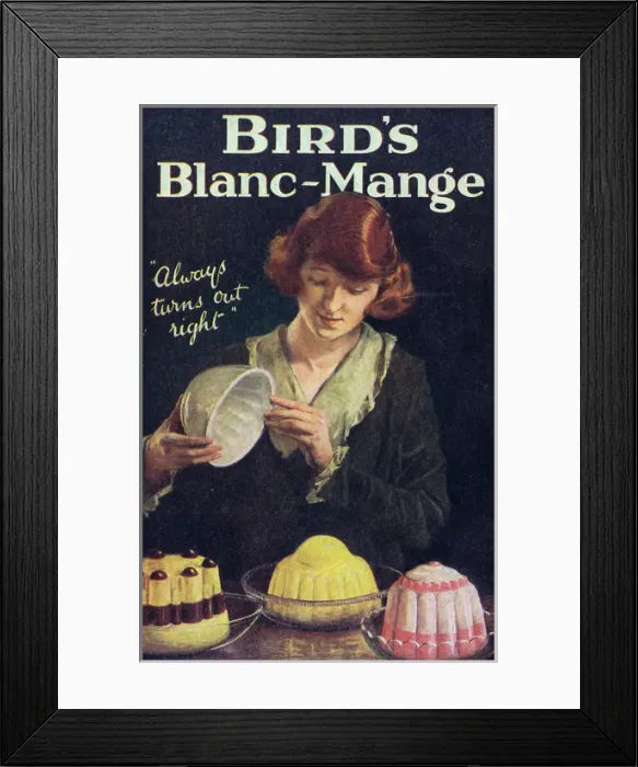 Framed Print : Advert for Birds Blanc-Mange, London 1924 Framed Print : Advert for Birds Blanc-Mange, London 1924