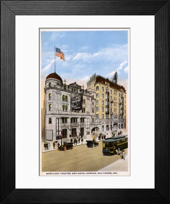 Framed Print : Maryland Theatre and Hotel Kernan, Baltimore, Maryland, USA Framed Print : Maryland Theatre and Hotel Kernan, Baltimore, Maryland, USA