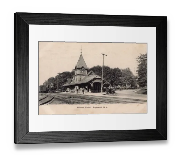Framed Print : Railway station, Englewood, New Jersey, USA Framed Print : Railway station, Englewood, New Jersey, USA