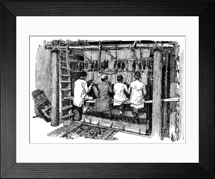 Framed Print : Indian carpet weavers Framed Print : Indian carpet weavers