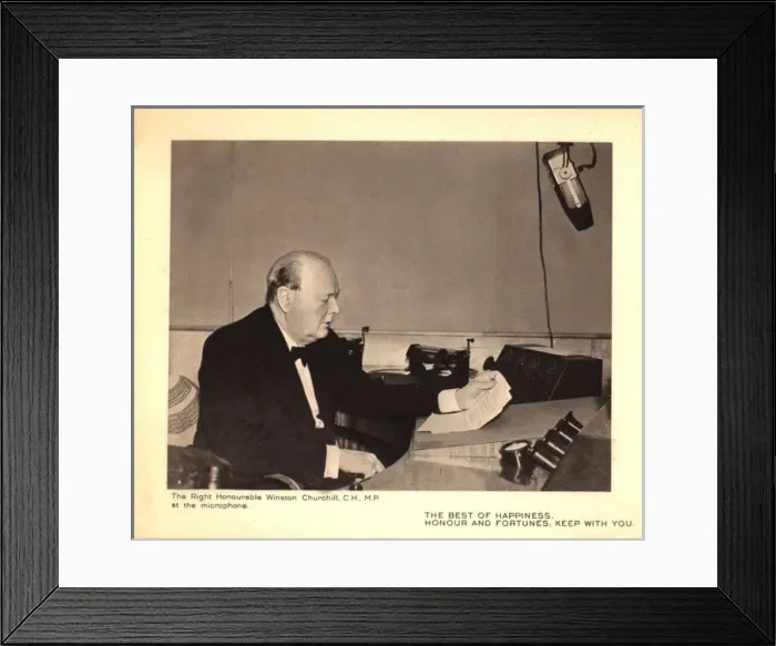 Framed Print : WW2 Christmas card, Winston Churchill Framed Print : WW2 Christmas card, Winston Churchill