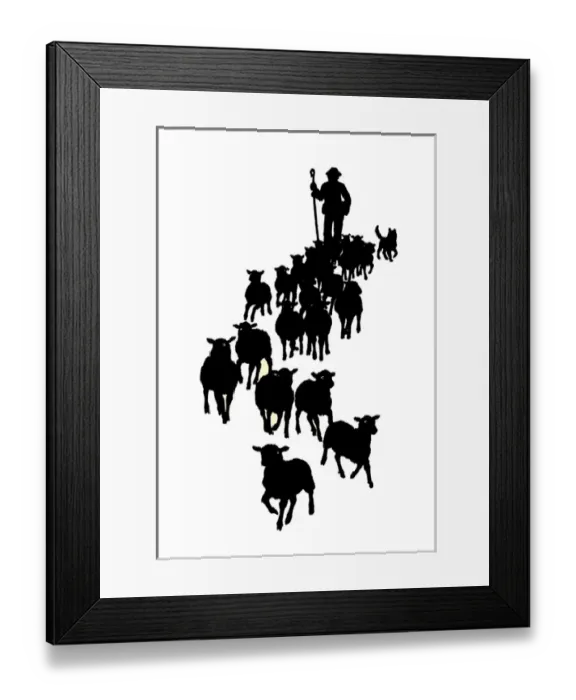Framed Print : Shepherd and his flock Framed Print : Shepherd and his flock
