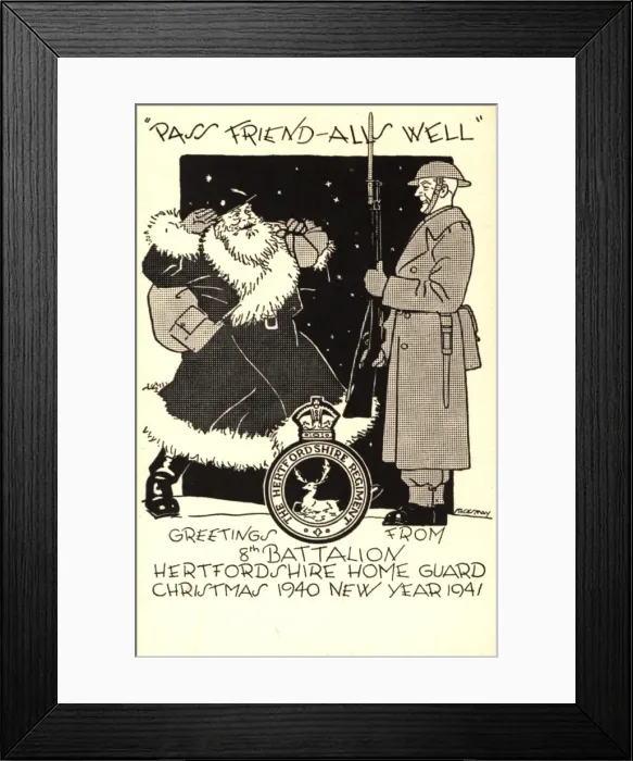 Framed Print : WW2 Christmas card, Home Guard Framed Print : WW2 Christmas card, Home Guard