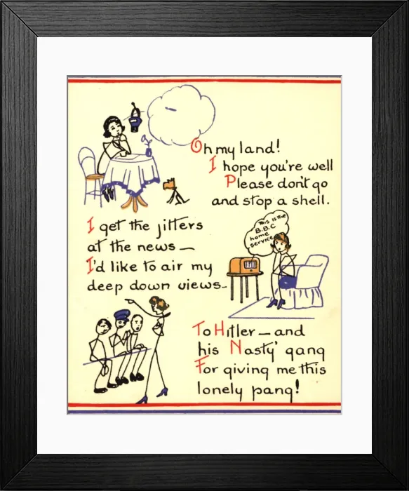 Framed Print : WW2 greetings card from home Framed Print : WW2 greetings card from home