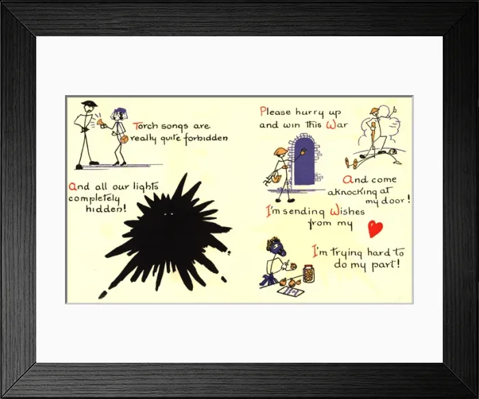 Framed Print : WW2 greetings card from home Framed Print : WW2 greetings card from home