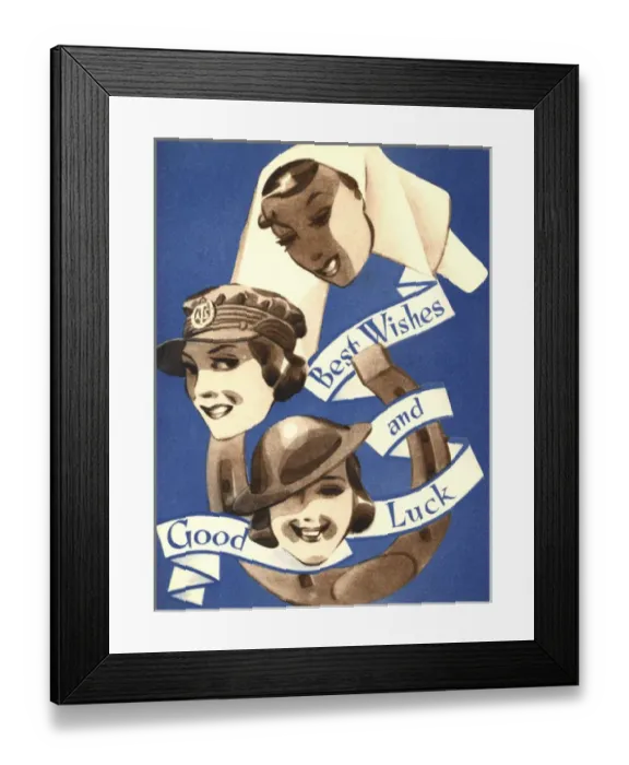 Framed Print : WW2 greetings card, Good Luck Framed Print : WW2 greetings card, Good Luck