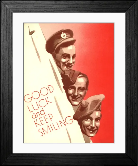 Framed Print : WW2 greetings card, Good Luck Framed Print : WW2 greetings card, Good Luck