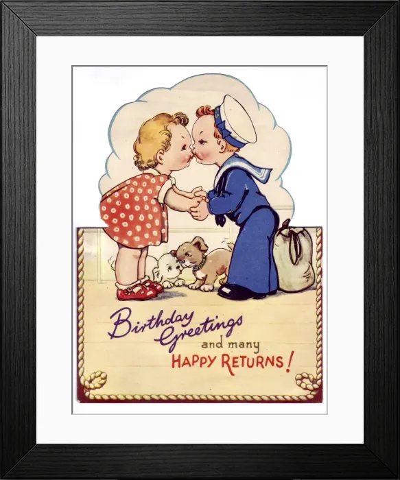 Framed Print : WW2 birthday card Framed Print : WW2 birthday card