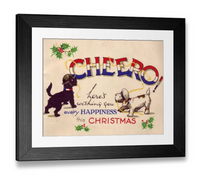 Framed Print : WW2 Christmas card, Cheero Framed Print : WW2 Christmas card, Cheero