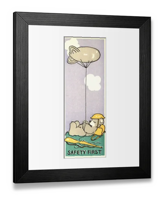 Framed Print : WW2 greetings card, Safety First Framed Print : WW2 greetings card, Safety First
