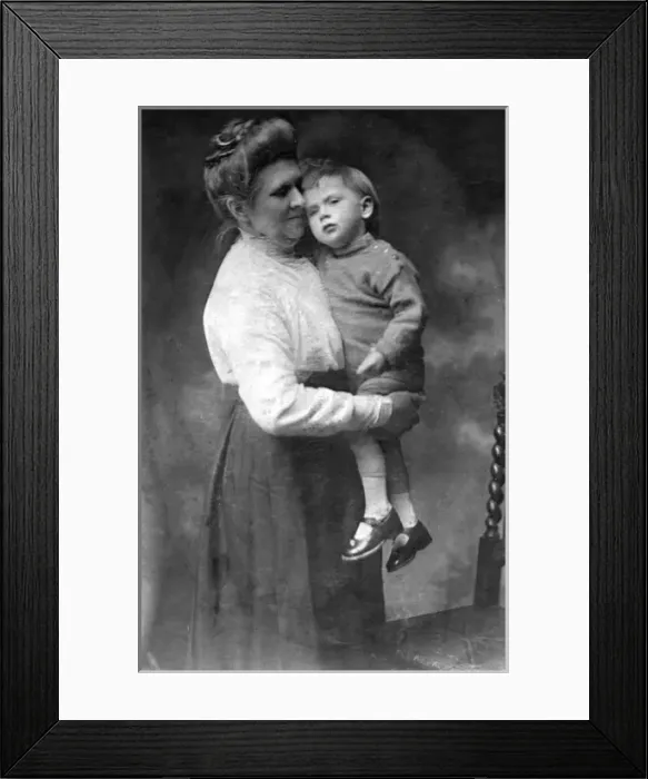 Framed Print : Little boy with his grandmother Framed Print : Little boy with his grandmother