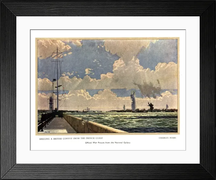 Framed Print : WW2 greetings card, Shelling a British Convoy Framed Print : WW2 greetings card, Shelling a British Convoy