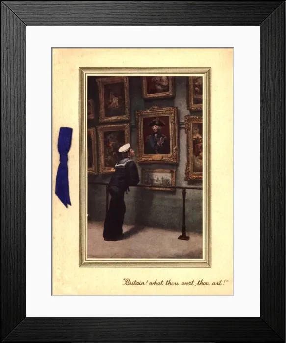 Framed Print : WW2 Christmas card, sailor and portrait
