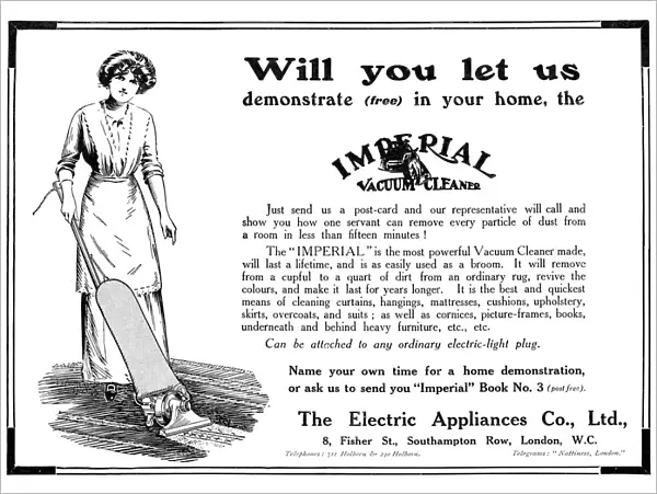 Imperial Vacuum Cleaner advertisement, 1914