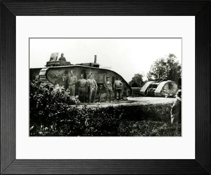 Framed Print : Russian Soldiers with Captured tanks Framed Print : Russian Soldiers with Captured tanks