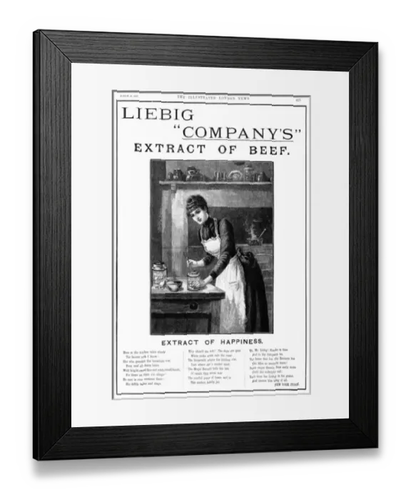 Framed Print : Liebig Extract of Beef, 1891 Framed Print : Liebig Extract of Beef, 1891