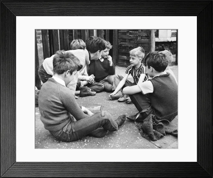 Framed Print : Boys playing with bottle, Balham, SW London Framed Print : Boys playing with bottle, Balham, SW London