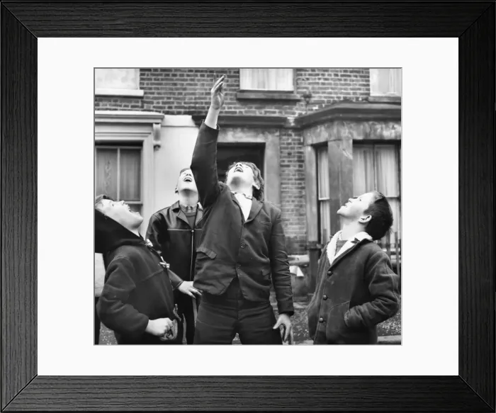 Framed Print : Boys playing in a street, Balham, SW London Framed Print : Boys playing in a street, Balham, SW London