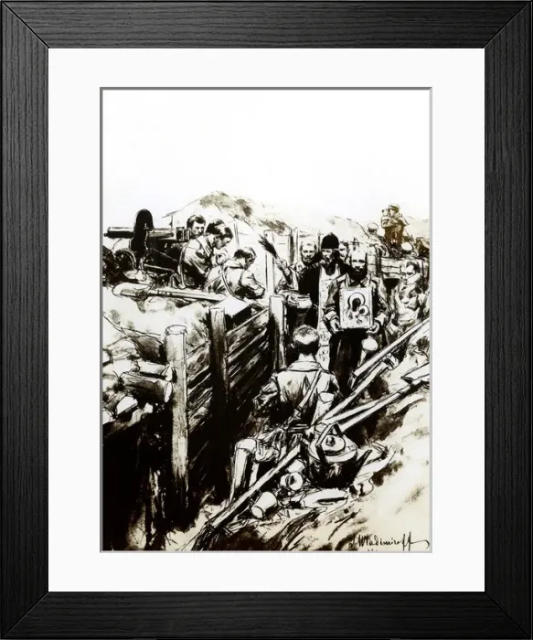 Framed Print : WW1 - Eastern Front - Russian troops blessed by priest Framed Print : WW1 - Eastern Front - Russian troops blessed by priest