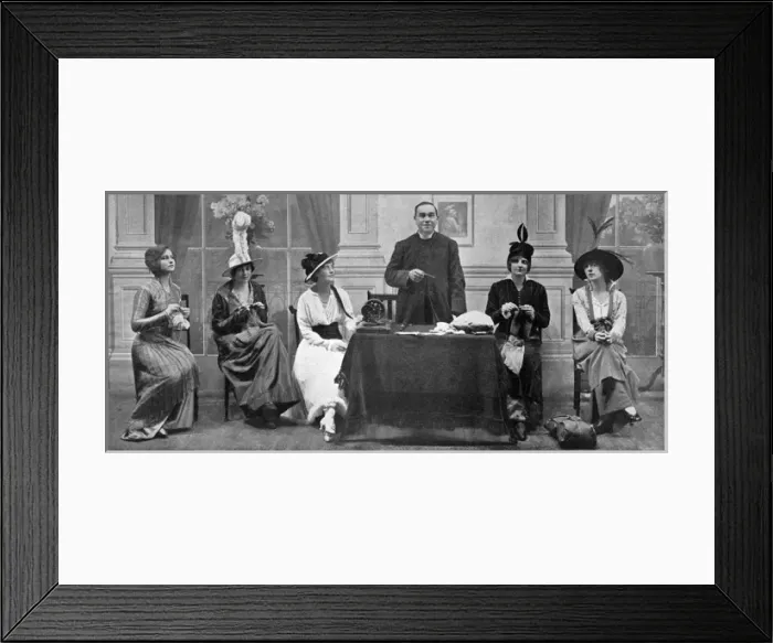 Framed Print : Business as Usual revue - Knitting and Sewing scene Framed Print : Business as Usual revue - Knitting and Sewing scene