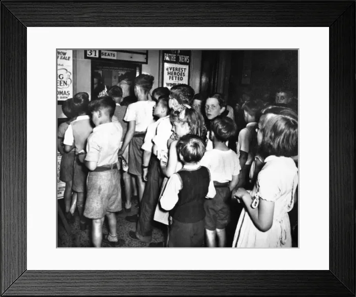 Framed Print : 1950s Cinema - Childrens Saturday Matinee Framed Print : 1950s Cinema - Childrens Saturday Matinee