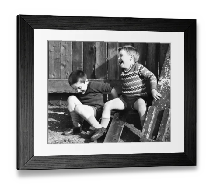 Framed Print : Two boys on a Balham street, SW London Framed Print : Two boys on a Balham street, SW London