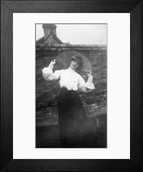 Framed Print : Student with fan Framed Print : Student with fan